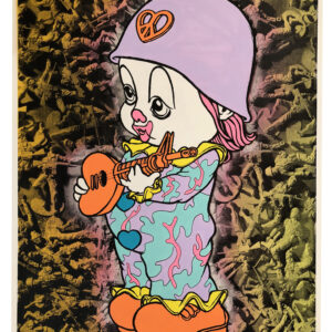 Ron English, Camo Clown (Hand Painted Monoprint)